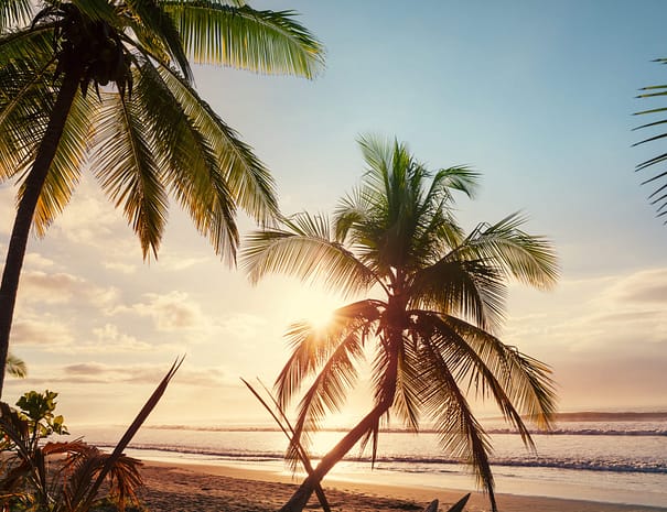Beautiful tropical Pacific Ocean coast in Costa Rica