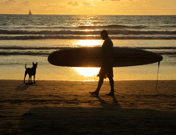 Surfing in Nosara, Costa Rica