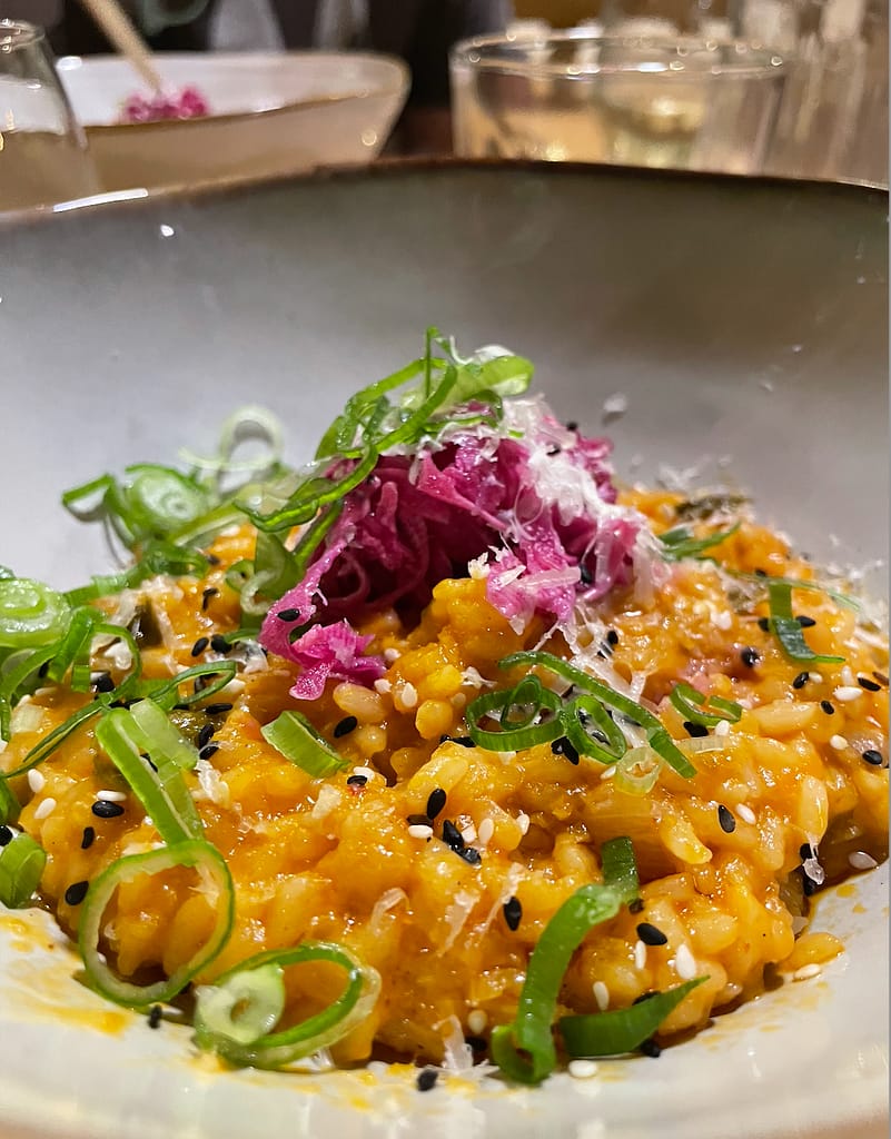 Momoto Kimchi Risotto with Pickled Cabbage